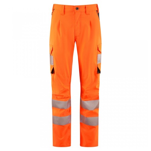Leo Workwear Winswell Class 1 Women's Orange Hi-Vis Stretch Cargo Trousers Leo Workwear Winswell Class 1 Women's Orange Hi-Vis Stretch Cargo Trousers